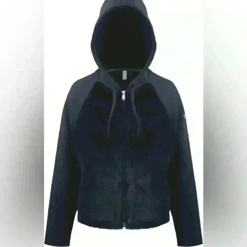 NWT! Poivre Blanc-logo Stretch Fleece Hoody Fancy Gothic Blue